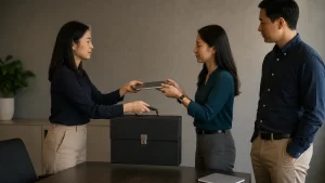 企業文件與鑰匙交接呈現香港公司秘書更換流程